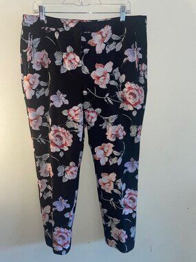 Adrianna Papell Floral Print Ankle Pants Size 12